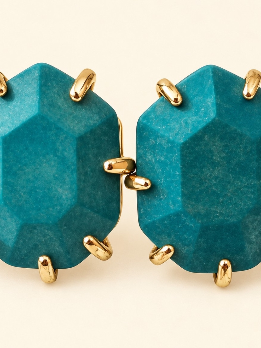 Kendra Scott Gold-Prong Turquoise Faceted Stud Earrings